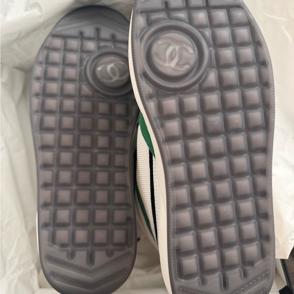 Chanel Women’s Green & White High-Top Sneakers - Picture 3 of 8
